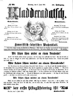 Kladderadatsch Sonntag 8. Juni 1851