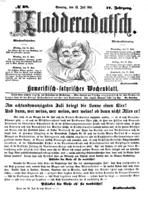 Kladderadatsch Sonntag 13. Juli 1851