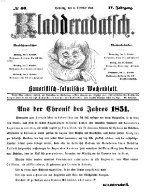 Kladderadatsch Sonntag 5. Oktober 1851