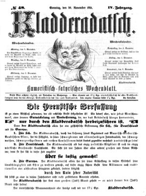 Kladderadatsch Sonntag 30. November 1851