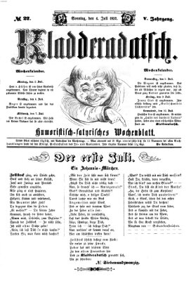 Kladderadatsch Sonntag 4. Juli 1852