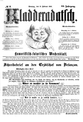 Kladderadatsch Sonntag 13. Februar 1853