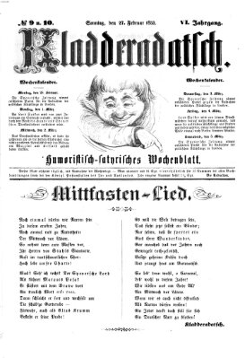 Kladderadatsch Sonntag 27. Februar 1853