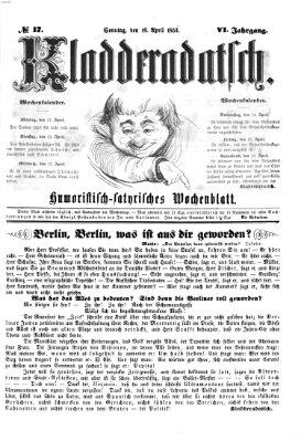 Kladderadatsch Sonntag 10. April 1853