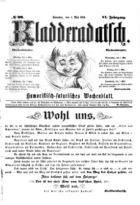 Kladderadatsch Sonntag 1. Mai 1853