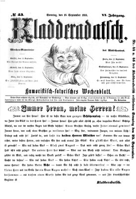 Kladderadatsch Sonntag 18. September 1853