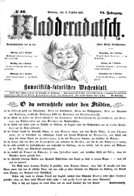 Kladderadatsch Sonntag 2. Oktober 1853