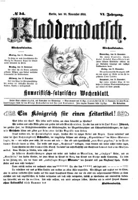 Kladderadatsch Sonntag 20. November 1853