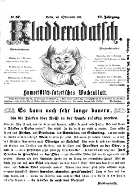 Kladderadatsch Sonntag 11. Dezember 1853