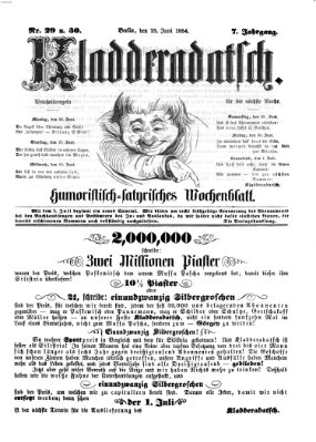 Kladderadatsch Sonntag 25. Juni 1854