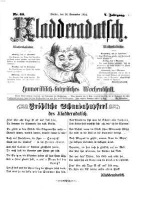 Kladderadatsch Sonntag 26. November 1854