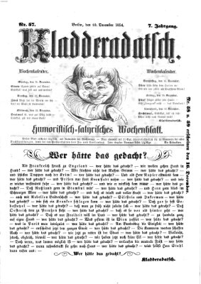 Kladderadatsch Sonntag 10. Dezember 1854