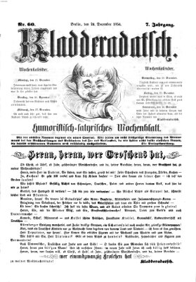 Kladderadatsch Sonntag 24. Dezember 1854