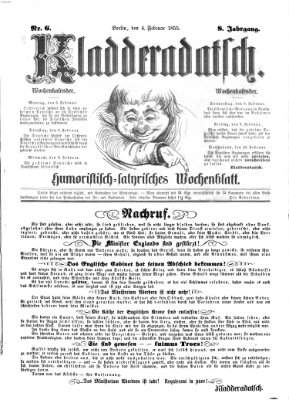 Kladderadatsch Sonntag 4. Februar 1855