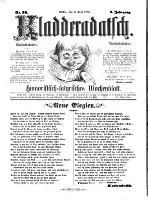 Kladderadatsch Sonntag 3. Juni 1855