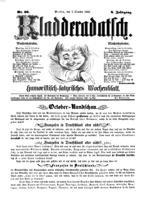 Kladderadatsch Sonntag 7. Oktober 1855