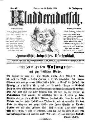 Kladderadatsch Sonntag 14. Oktober 1855