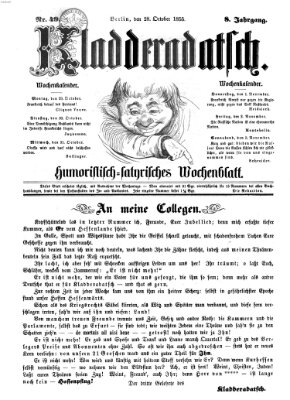 Kladderadatsch Sonntag 28. Oktober 1855