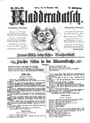 Kladderadatsch Sonntag 18. November 1855