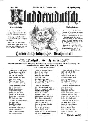 Kladderadatsch Sonntag 9. Dezember 1855