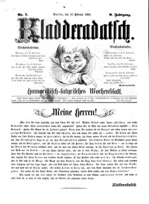 Kladderadatsch Sonntag 17. Februar 1856