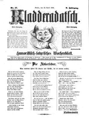 Kladderadatsch Sonntag 13. April 1856