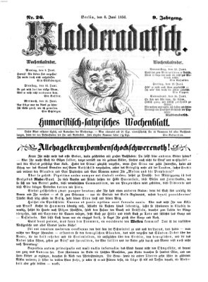 Kladderadatsch Sonntag 8. Juni 1856