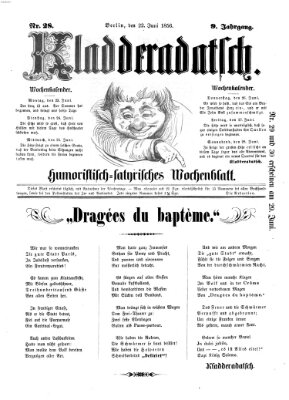 Kladderadatsch Sonntag 22. Juni 1856