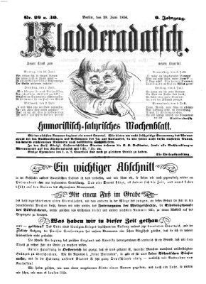 Kladderadatsch Sonntag 29. Juni 1856