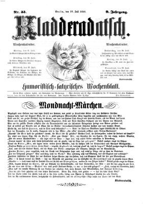 Kladderadatsch Sonntag 20. Juli 1856