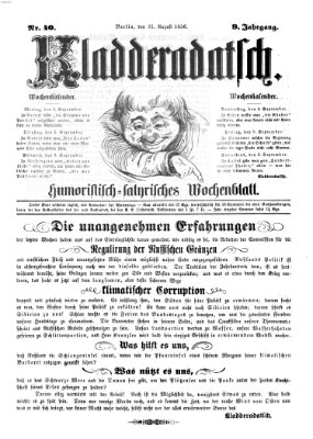 Kladderadatsch Sonntag 31. August 1856