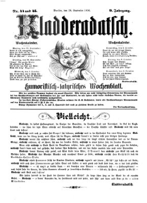 Kladderadatsch Sonntag 28. September 1856