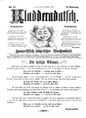 Kladderadatsch Sonntag 12. Oktober 1856