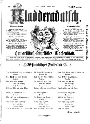 Kladderadatsch Sonntag 26. Oktober 1856