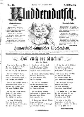 Kladderadatsch Sonntag 7. Dezember 1856