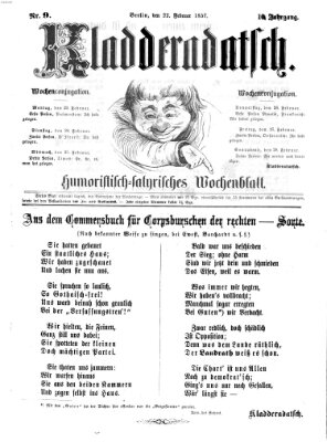 Kladderadatsch Sonntag 22. Februar 1857