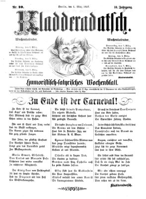 Kladderadatsch Sonntag 1. März 1857