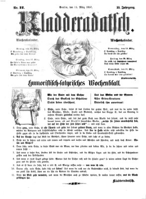 Kladderadatsch Sonntag 15. März 1857