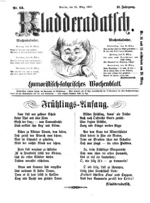 Kladderadatsch Sonntag 22. März 1857