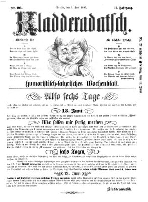 Kladderadatsch Sonntag 7. Juni 1857