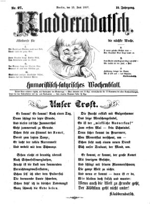 Kladderadatsch Samstag 13. Juni 1857