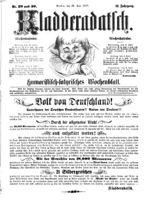 Kladderadatsch Sonntag 28. Juni 1857