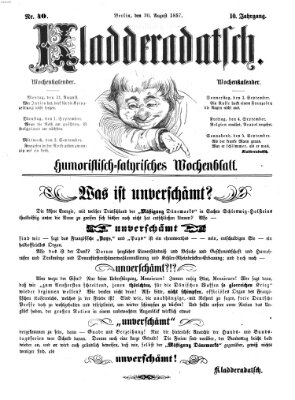 Kladderadatsch Sonntag 30. August 1857