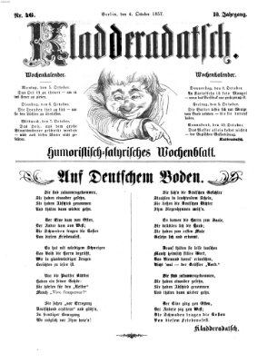 Kladderadatsch Sonntag 4. Oktober 1857