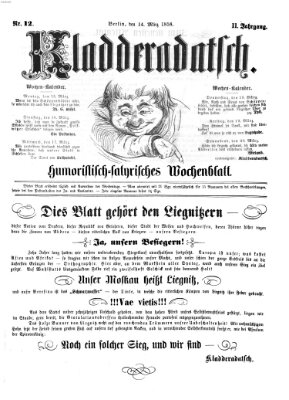 Kladderadatsch Sonntag 14. März 1858