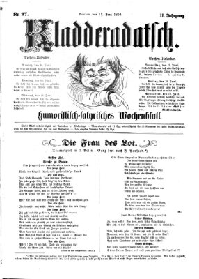 Kladderadatsch Sonntag 13. Juni 1858