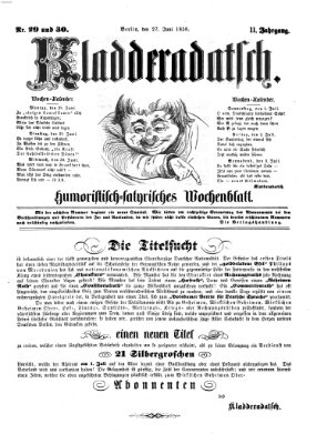 Kladderadatsch Sonntag 27. Juni 1858