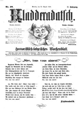 Kladderadatsch Sonntag 22. August 1858