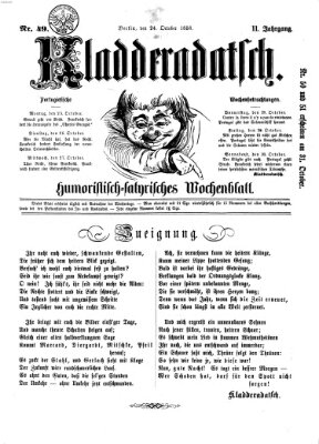 Kladderadatsch Sonntag 24. Oktober 1858