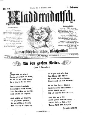 Kladderadatsch Sonntag 5. Dezember 1858